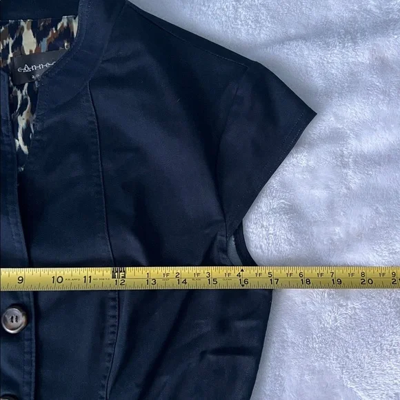 Connected Navy Button-Down Lightweight Dress - 6 - Picture 3 of 7